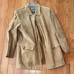 Vintage y2k brown camel suede jacket